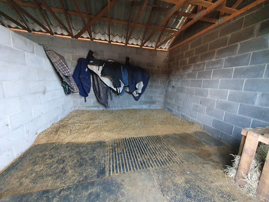 Horse stable matted floor