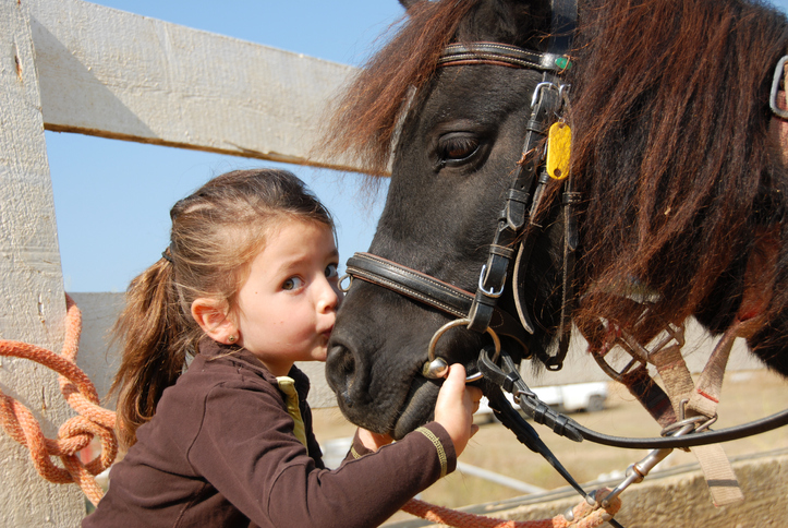 Young girl with her pony